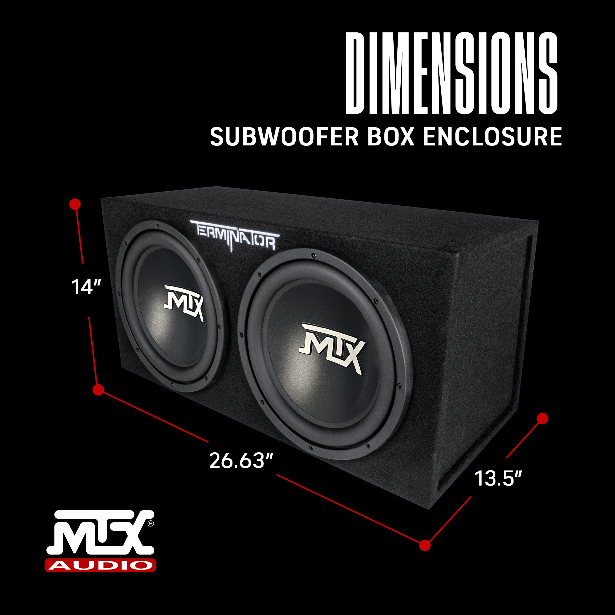 MTX TNE212D 12-Inch 1200-Watt Car Audio Dual Loaded Subwoofer Box Enclosure (Refurbished)