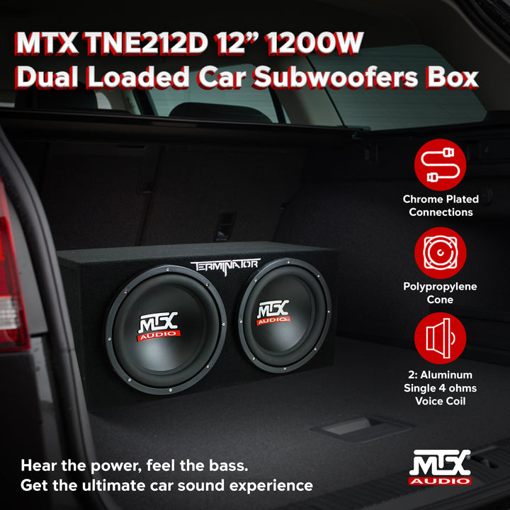 MTX TNE212D 12" 1200W Car Audio Dual Loaded Subwoofer Box Enclosure (For Parts)