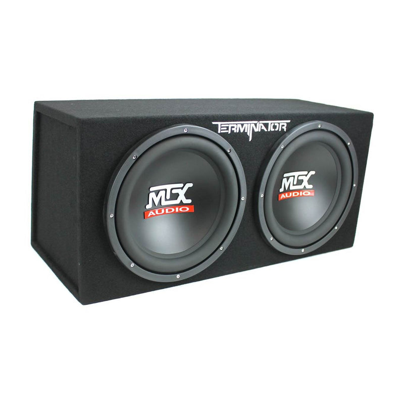 MTX TNE212D 12" 1200W Dual Car Subwoofers Audio Subs + Enclosure (Open Box)