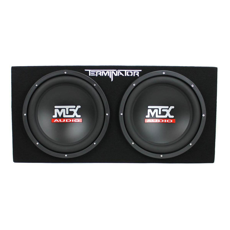 Crunch 2 Channel Car Audio Amplifier & MTX 12 In Dual Loaded Subwoofer Enclosure