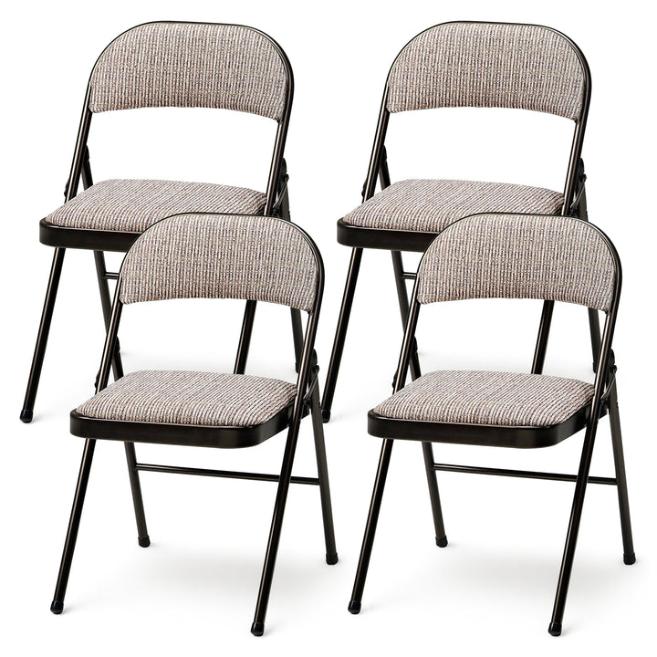 MECO 4-Pack of Deluxe Motif Fabric Padded Folding Chairs w/ 16x16 In Seat (Used) - VMInnovations