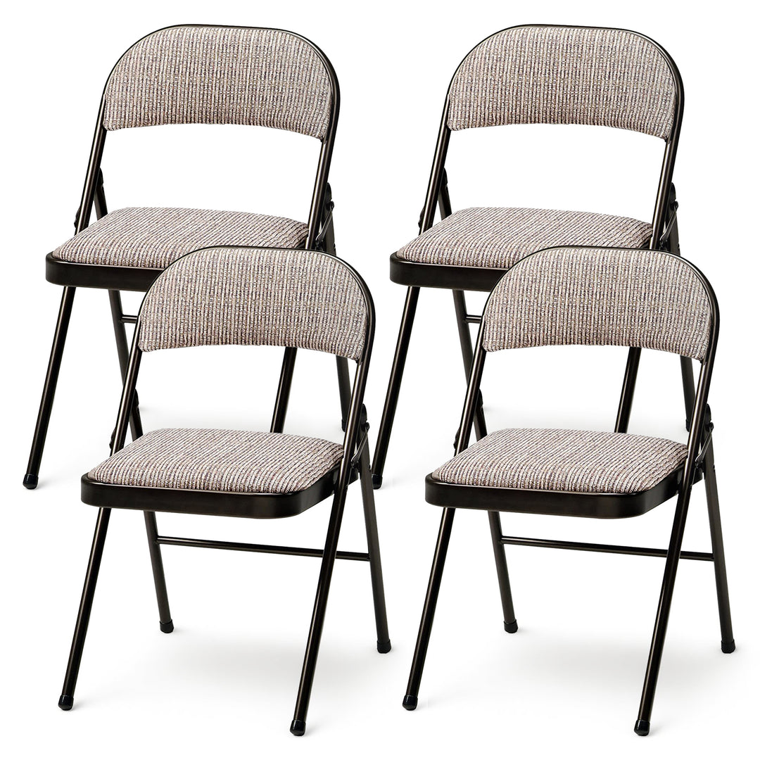 MECO 4-Pack Motif Fabric Padded Folding Chairs with 16x16 Inch Seat (Open Box) - VMInnovations