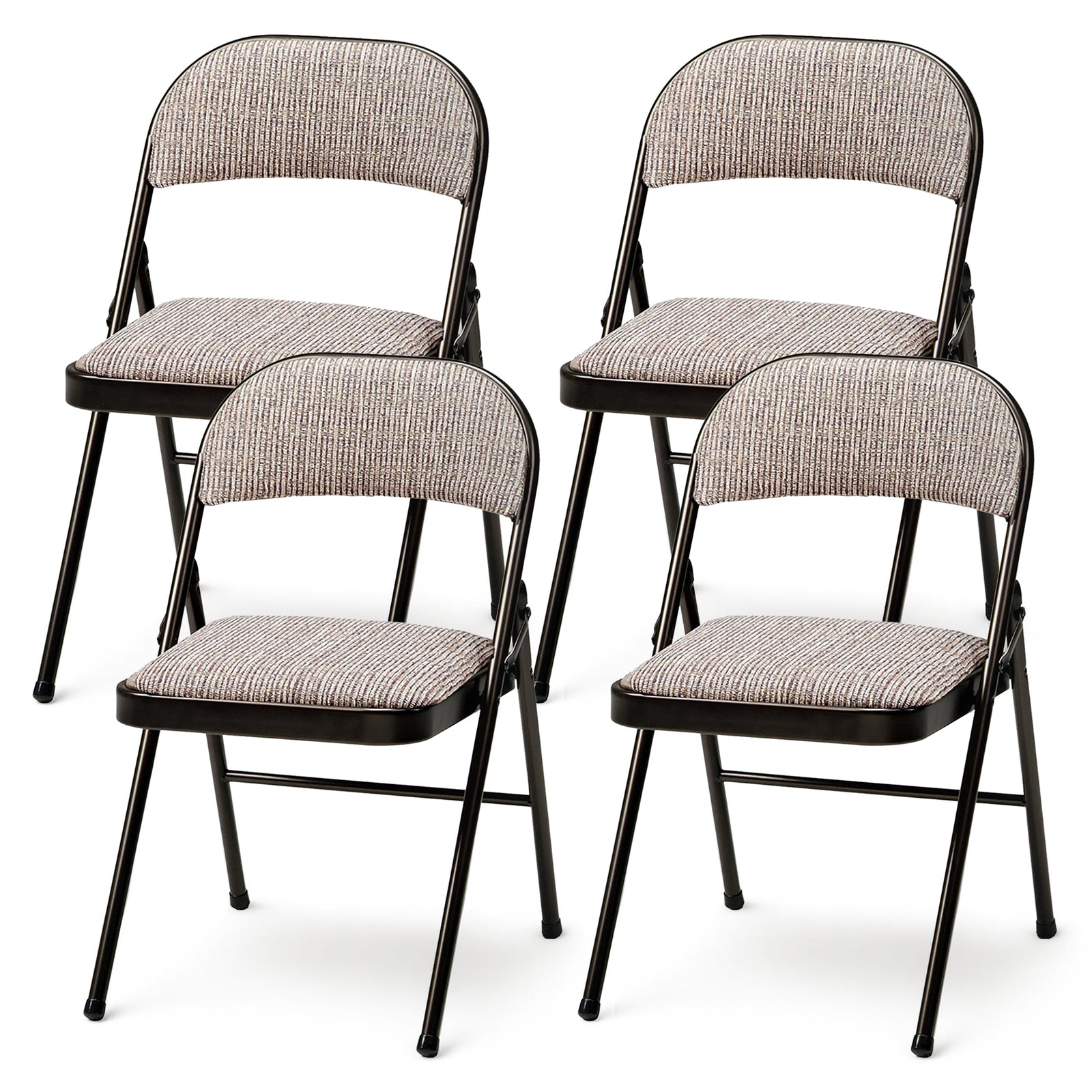 MECO 4-Pack Motif Fabric Padded Folding Chairs with 16x16 Inch Seat (Open Box) - VMInnovations