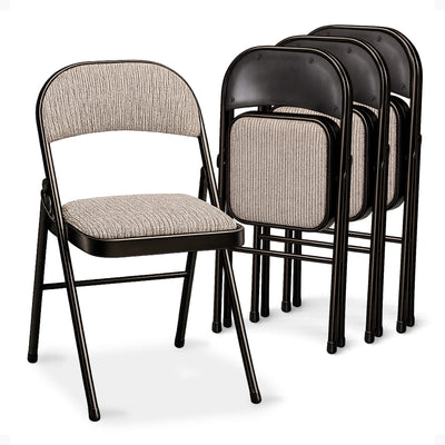 MECO 4-Pack of Deluxe Motif Fabric Padded Folding Chairs with 16 x 16 Inch Seat - VMInnovations