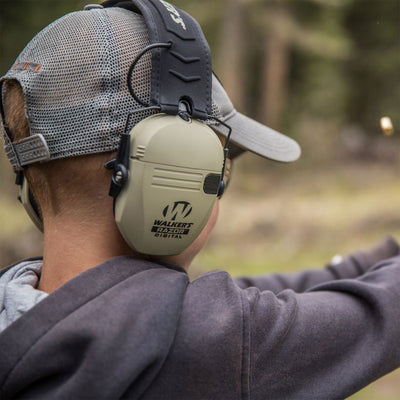 Walker's Razor Slim Shooter Electronic Folding Hearing Protection Earmuff, Green