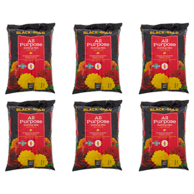 SunGro Black Gold All Purpose Potting Soil Fertilizer Mix, 2 Cu Ft Bag (6 Pack) - VMInnovations