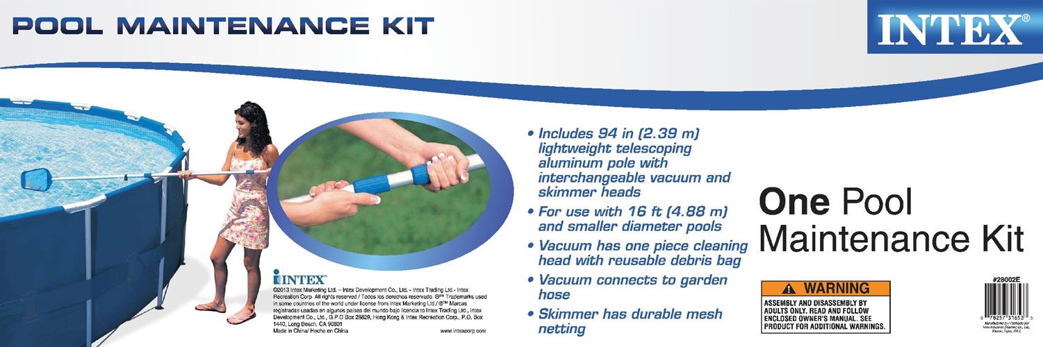 Intex 12' Metal Frame Pool Solar Cover w/ Cleaning Maintenance Pool Kit