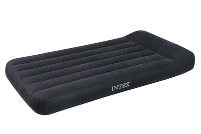 Intex Twin Classic Pillow Rest Air Mattress Bed & 120V Cordless Electric Pump