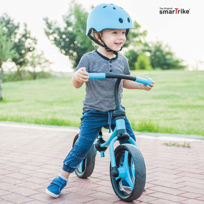 smarTrike Adjustable Kids Running Bike 2 in 1 Balance Bike, Blue (Open Box) - VMInnovations