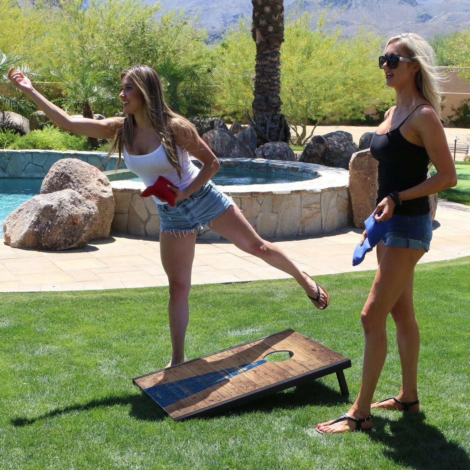 GoSports Cornhole Regulation Size 3' x 2' Bean Bag Lawn Game, Rustic (Open Box) - VMInnovations