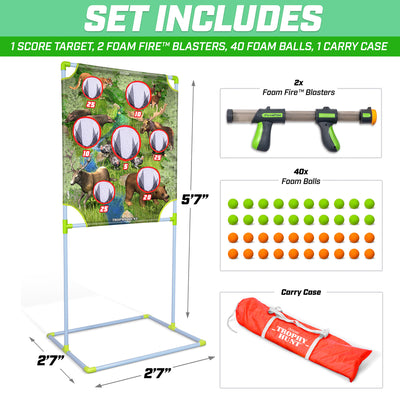 GoSports Foam Fire Hunt Game Set with Target, 2 Toy Blasters and Balls(Open Box)