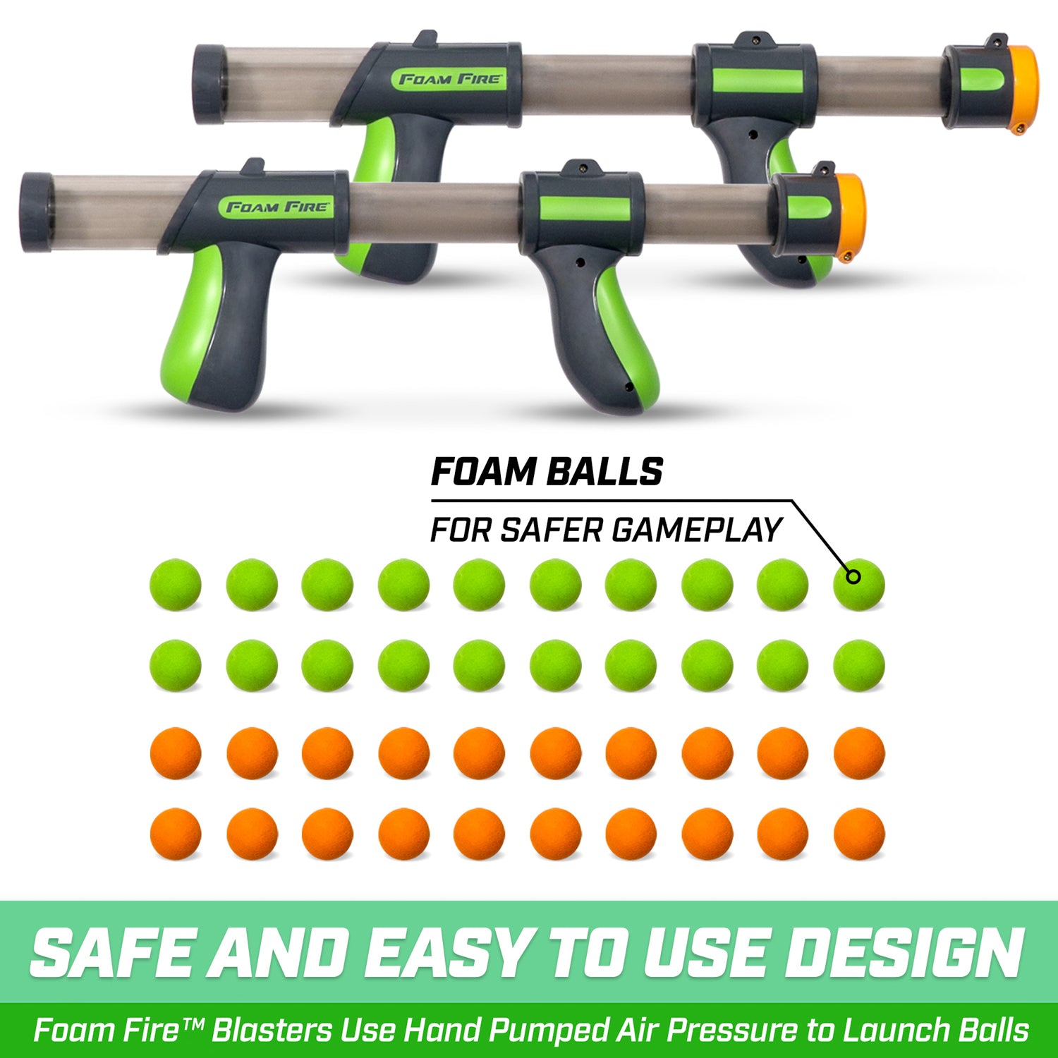 GoSports Foam Fire Hunt Game Set with Target, 2 Toy Blasters and Balls(Open Box)