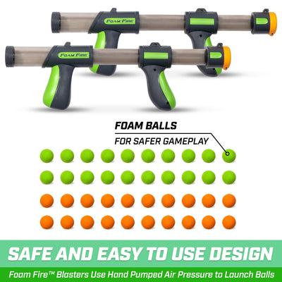 GoSports Foam Fire Hunt Game Set with Target, 2 Toy Blasters and Balls(Open Box)