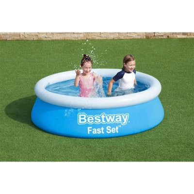Bestway Fast Set 6 Ft x 20 In Outdoor Inflatable Swimming Pool Set (Open Box) - VMInnovations