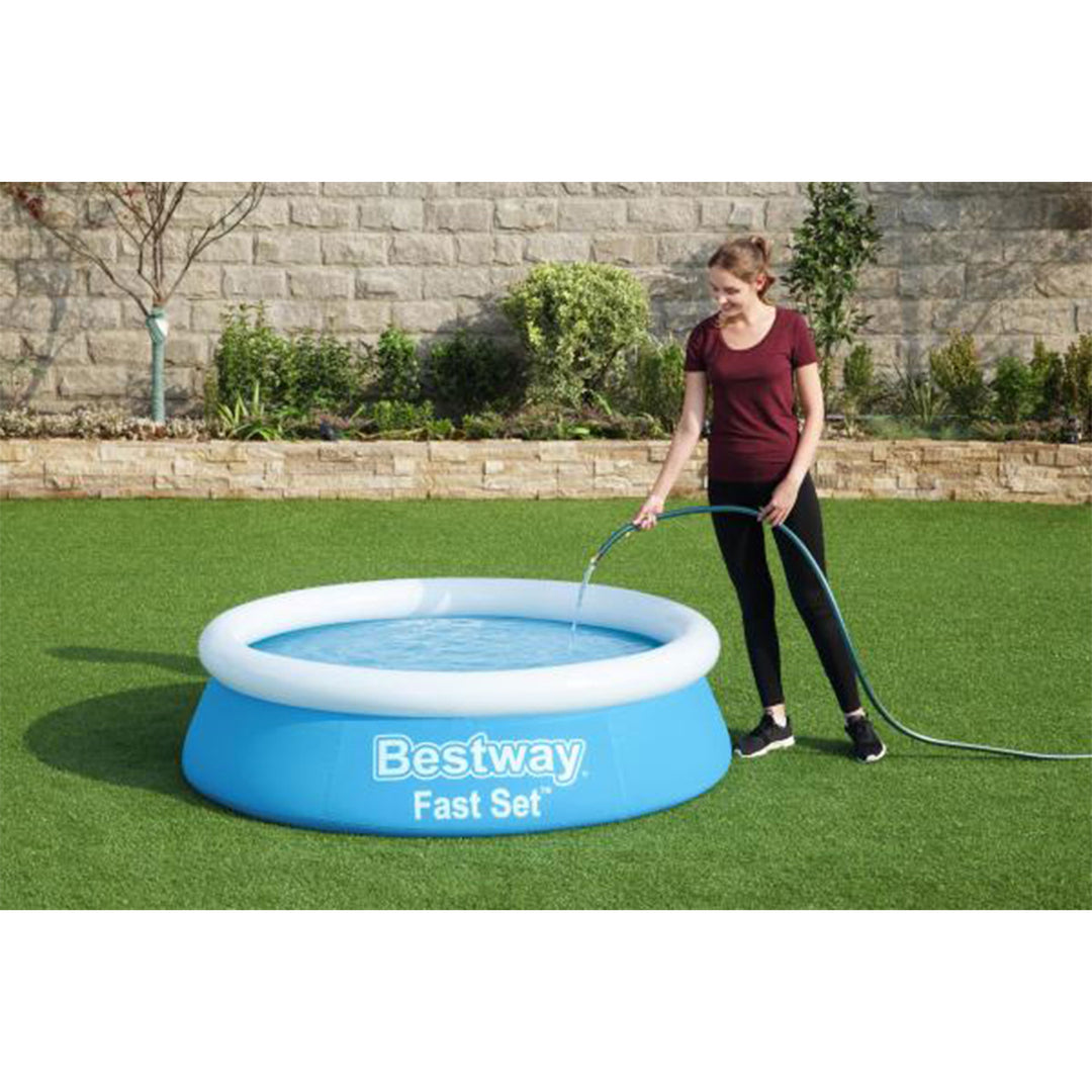 Bestway Fast Set 6 Ft x 20 In Outdoor Inflatable Swimming Pool Set (Open Box)