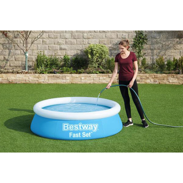 Bestway Fast Set 6 Ft x 20 In Outdoor Inflatable Swimming Pool Set (Open Box)
