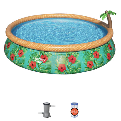 Bestway 57415E 15Ft x 33In Fast Set Paradise Palms Inflatable Pool Set (Used) - VMInnovations