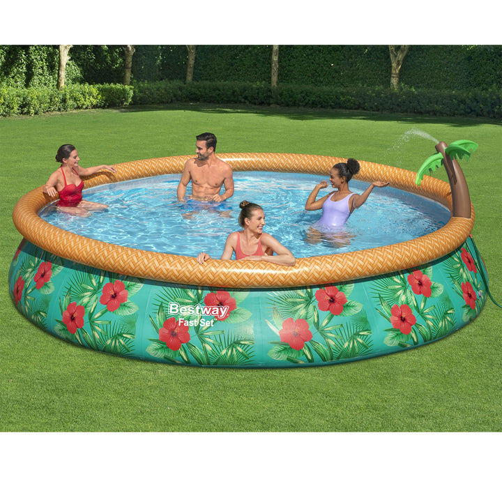Bestway 15'x33'' Fast Set Paradise Palms Inflatable Swimming Pool Set (Open Box)