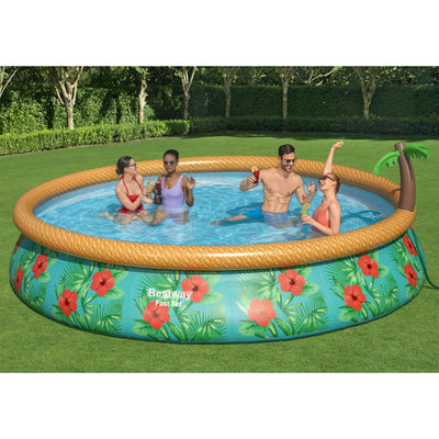 Bestway 57415E 15Ft x 33In Fast Set Paradise Palms Inflatable Pool Set (Used)