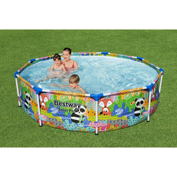 Bestway Steel Pro Panda Print Reinforced Liner Round Above Ground Pool (Used)