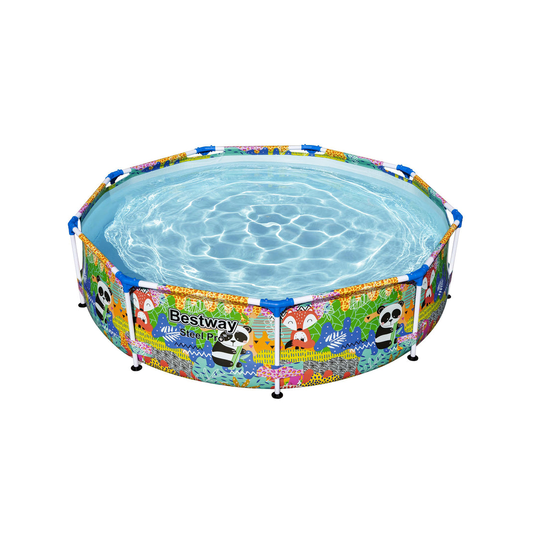 Bestway Steel Pro Panda Print Reinforced Liner Round Above Ground Pool (Used) - VMInnovations