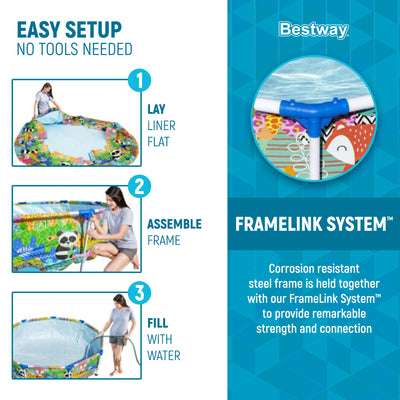 Bestway Steel Pro Panda Print DuraPlus Round Above Ground Pool (Open Box) - VMInnovations