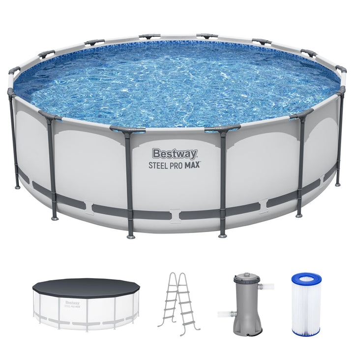 Bestway Steel Pro MAX 14'x48" Round Above Ground Swimming Pool with Pump & Cover