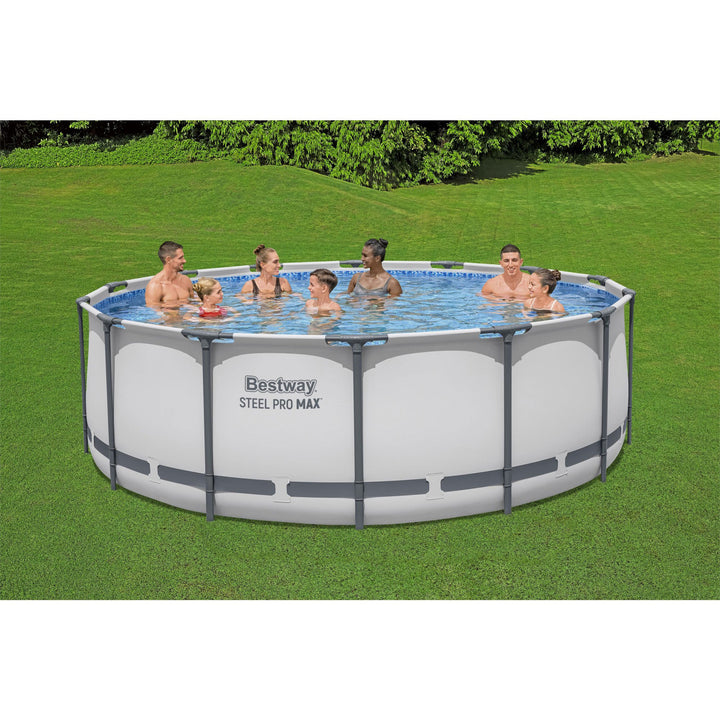 Bestway Steel Pro MAX 14 x 4 Ft Above Ground Round Complete Pool Set (Open Box)