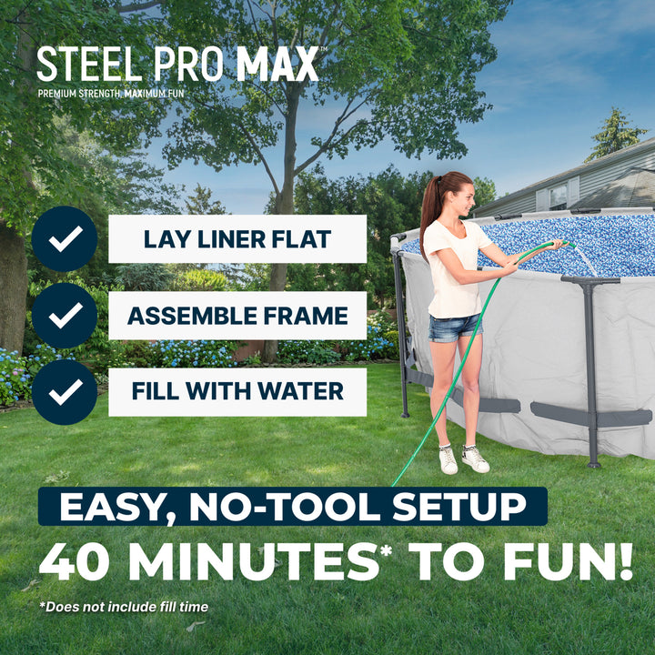 Bestway Steel Pro MAX 14'x48" Round Above Ground Swimming Pool with Pump & Cover