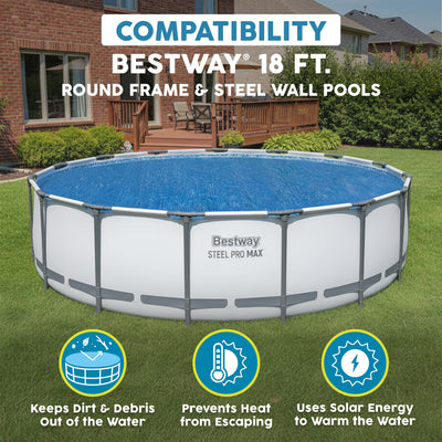 Bestway Round Solar Pool Cover for 18' Frame & Steel Wall Above Ground(Open Box)