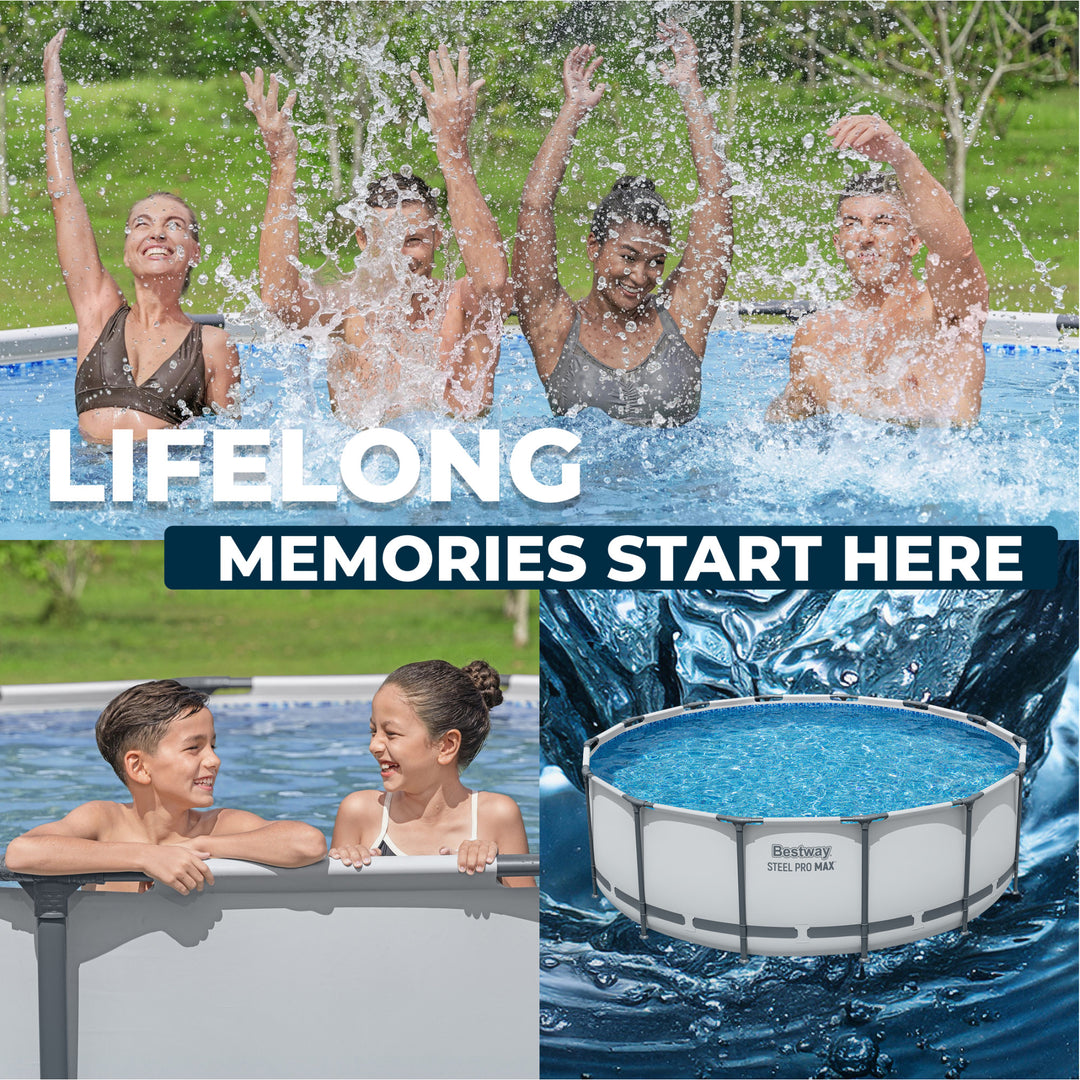 Bestway Steel Pro MAX 14'x48" Round Above Ground Swimming Pool with Pump & Cover