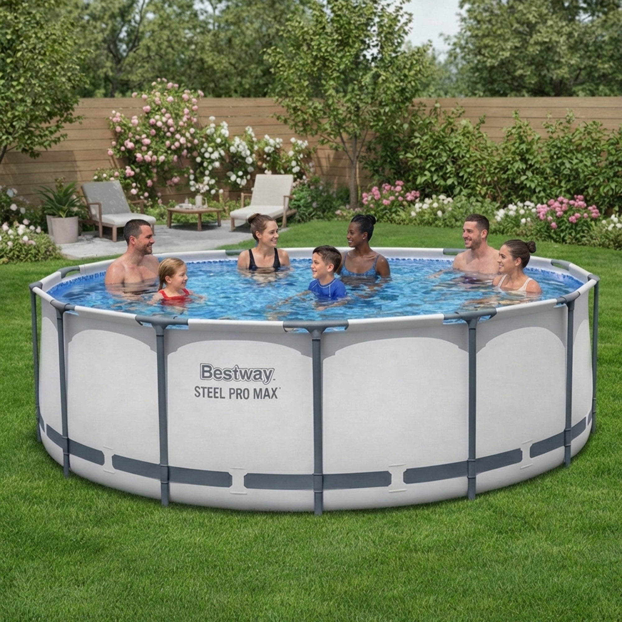 Bestway Steel Pro MAX 14 x 4 Foot Above Ground Round Pool Set (For Parts)