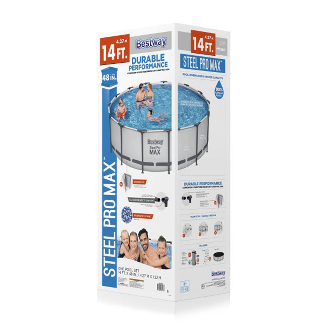 Bestway Steel Pro MAX 14' x 4' Foot Above Ground Round Complete Pool Set (Used)