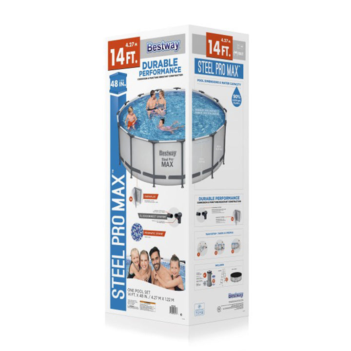 Bestway Steel Pro MAX 14' x 4' Foot Above Ground Round Complete Pool Set (Used)