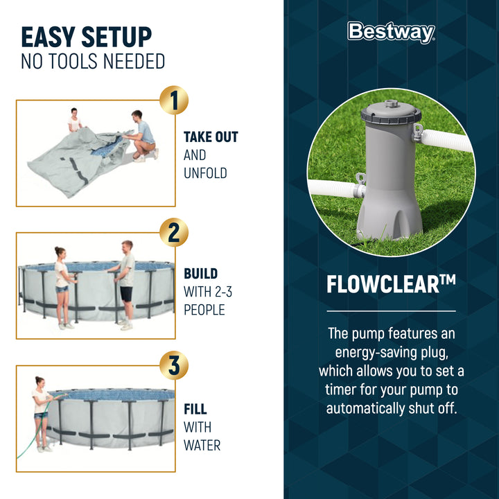 Bestway Steel Pro MAX 14' x 4' Foot Above Ground Round Complete Pool Set (Used)