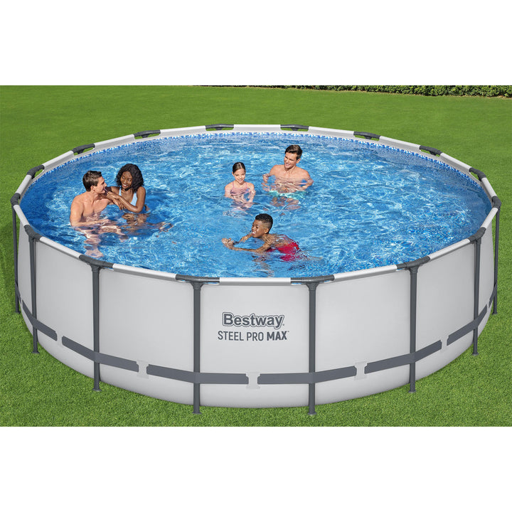 Bestway Steel Pro MAX 16'x48" Round Above Ground Swimming Pool with Pump & Cover