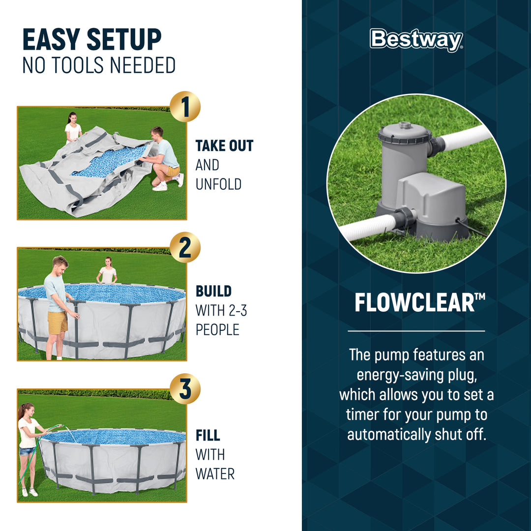 Bestway Steel Pro MAX 16x4 Ft Above Ground Round Pool Set (For Parts) - VMInnovations