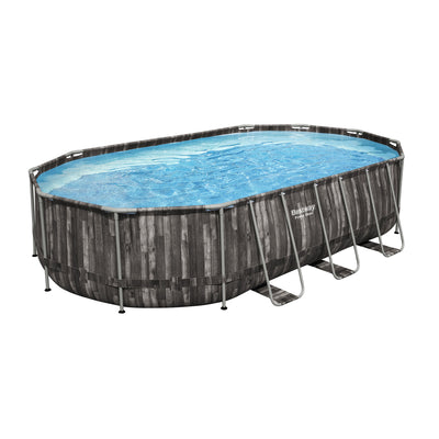 Bestway Power Steel 20x12x4 Ft Above Ground Oval Pool Set w/ Accessory Kit(Used)