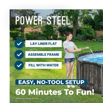 Bestway Power Steel 20x12x4 Ft Above Ground Oval Pool Set w/ Accessory Kit(Used) - VMInnovations