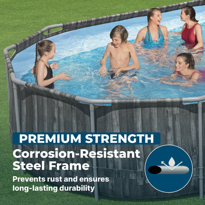 Bestway Power Steel 20x12x4 Ft Above Ground Oval Pool Set w/ Accessory Kit(Used) - VMInnovations