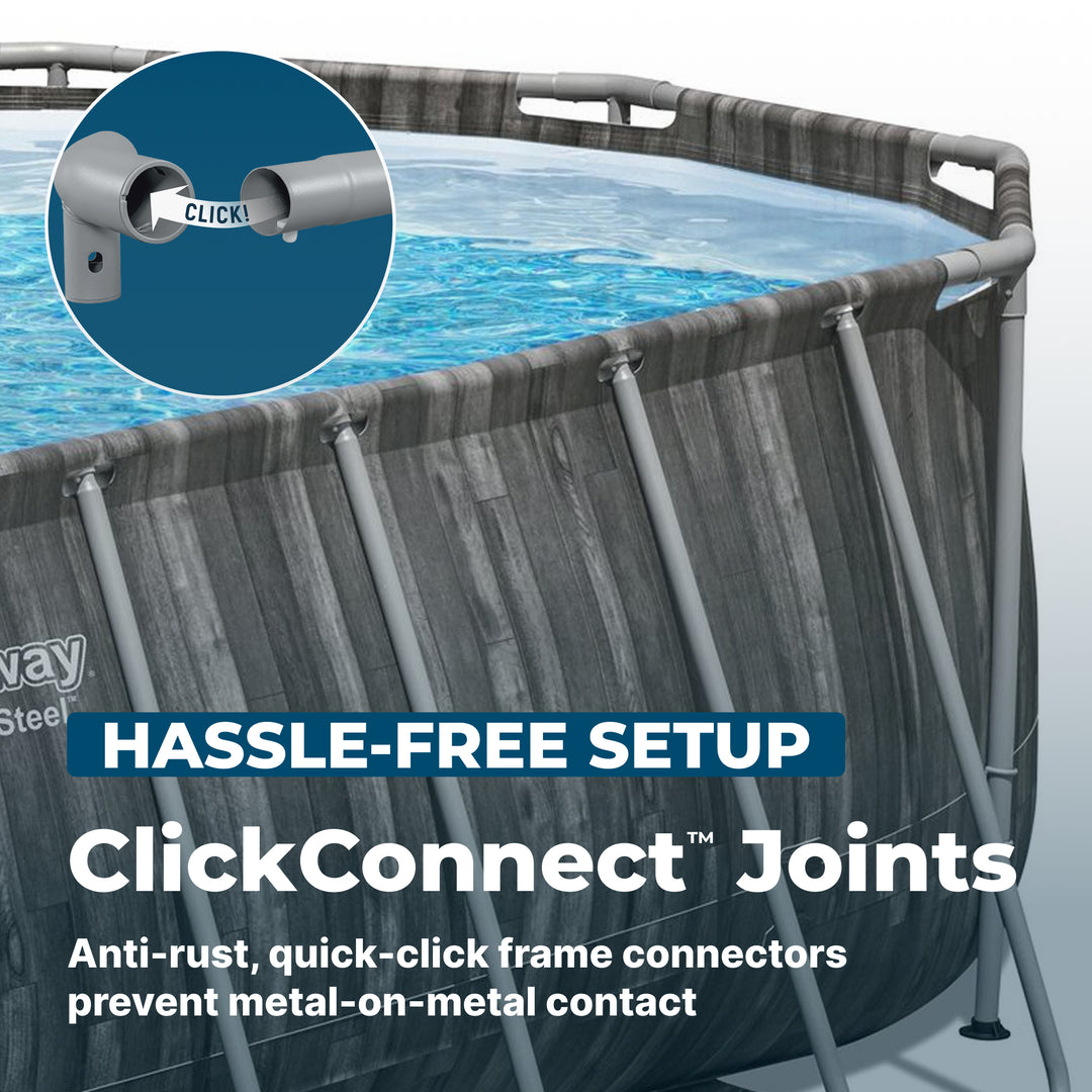 Bestway Power Steel 20' x 12' x 48" Oval Above Ground Outdoor Swimming Pool Set - VMInnovations