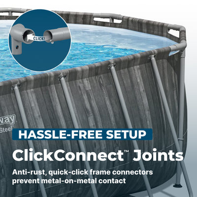 Bestway Power Steel 20x12x4 Ft Above Ground Oval Pool Set w/ Accessory Kit(Used) - VMInnovations
