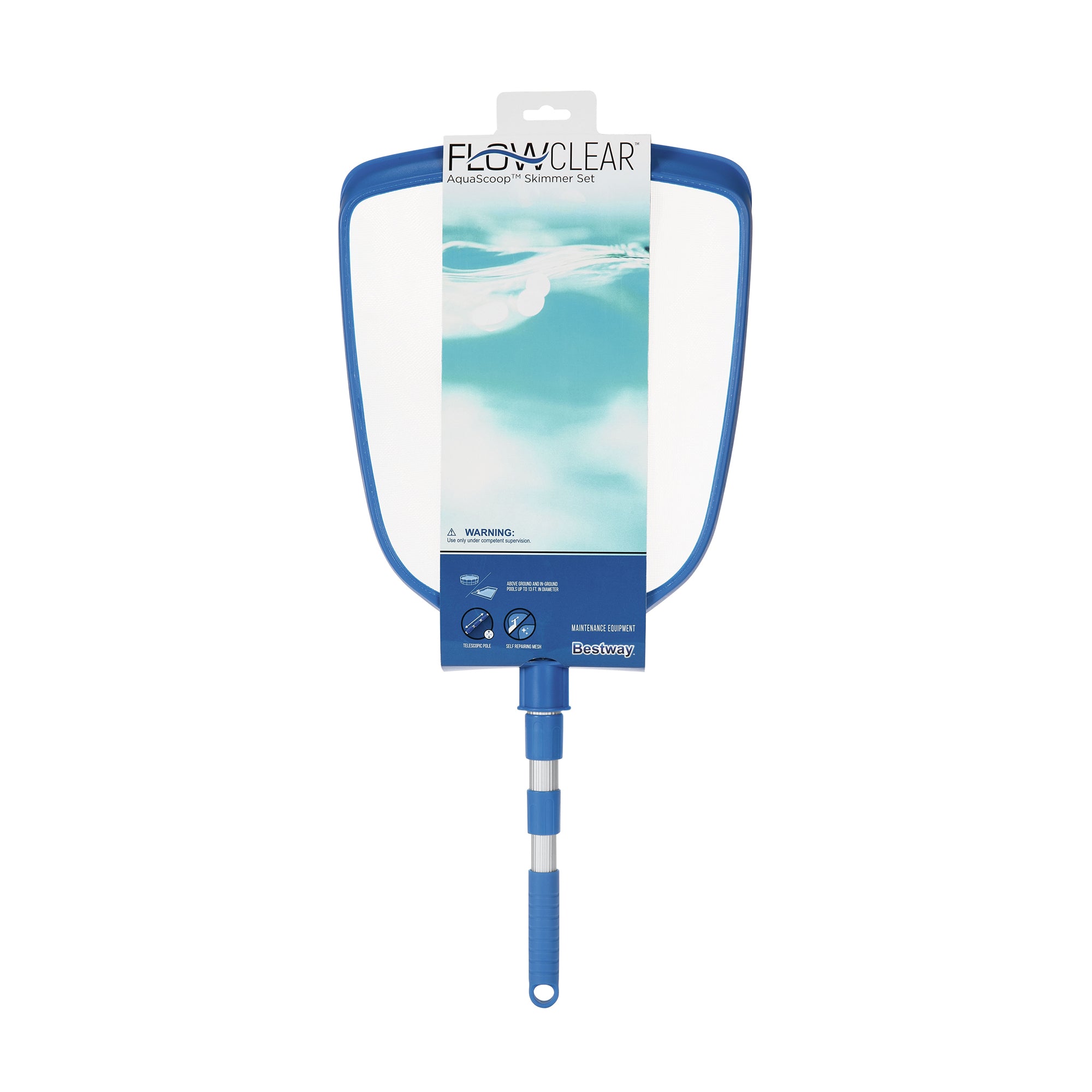 Bestway FlowClear AquaScoop Swimming Pool 64 In Extendable Mesh Skimmer Net Set - VMInnovations
