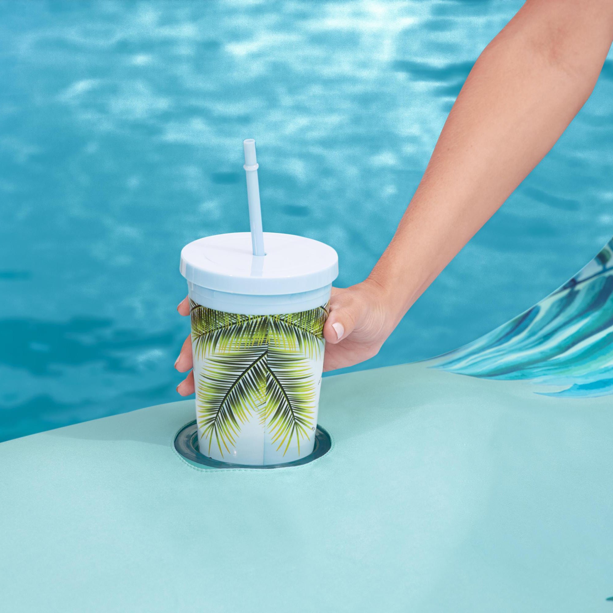 H2OGO! Luxury Fabric Covered Inflatable Swimming Pool Lounger Float (Open Box) - VMInnovations