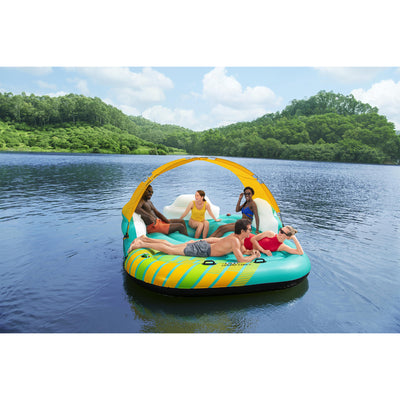 Bestway Hydro-Force Sunny Lounger 5 Person Inflatable Island Floating Water Raft - VMInnovations