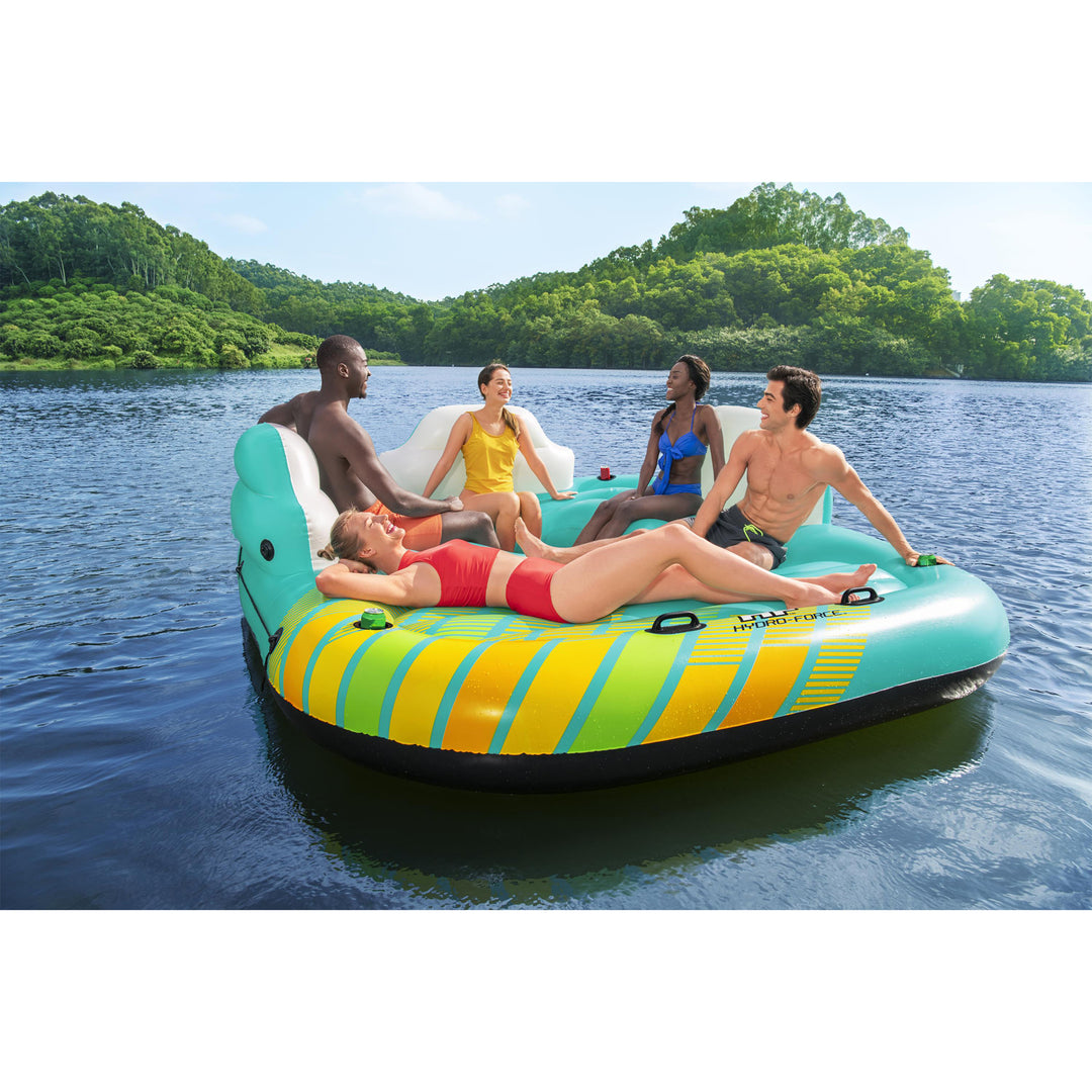 Bestway Hydro-Force Sunny Lounger 5 Person Inflatable Island Floating Water Raft