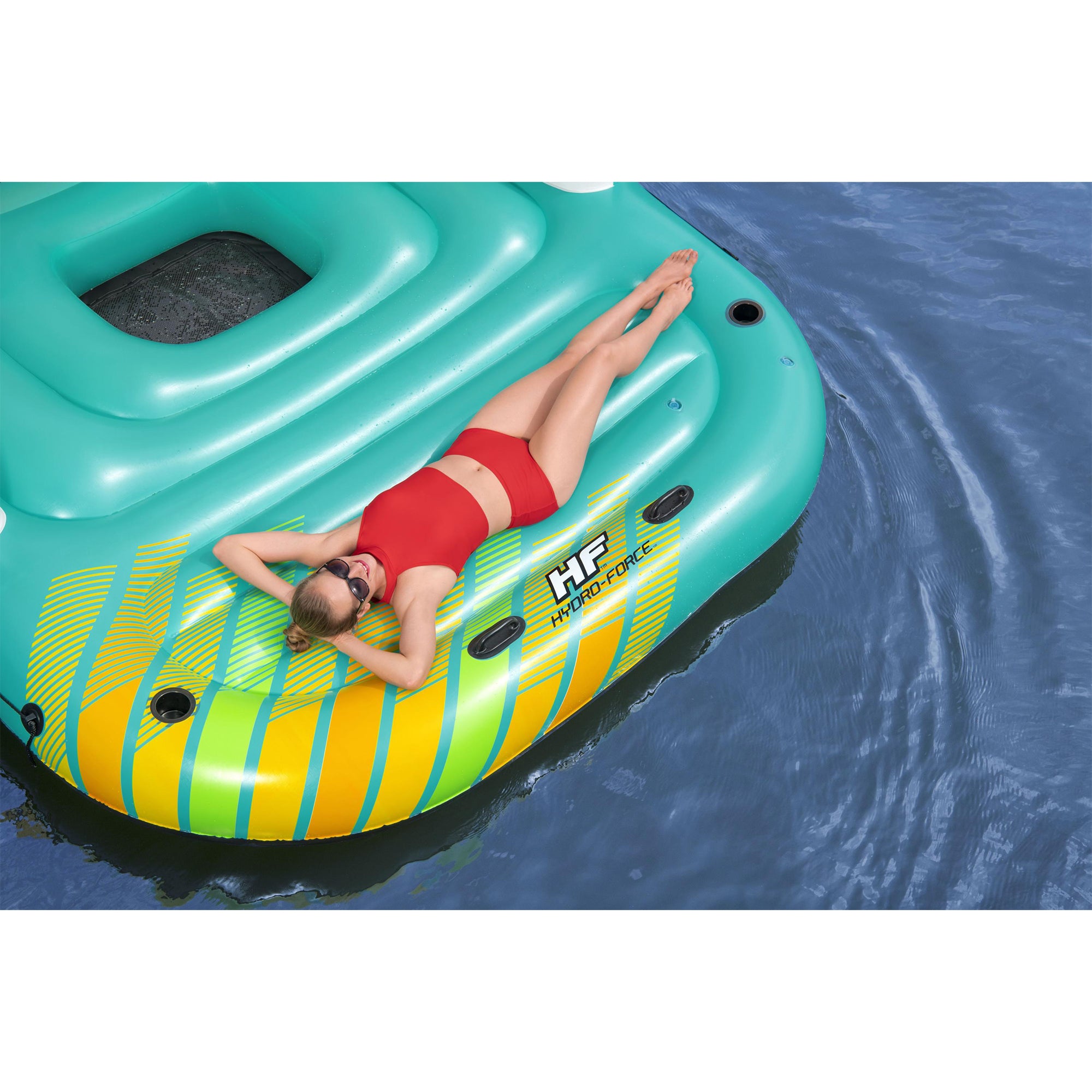 Hydro Force Sunny 5 Person Inflatable Floating Island Raft (Open Box) - VMInnovations