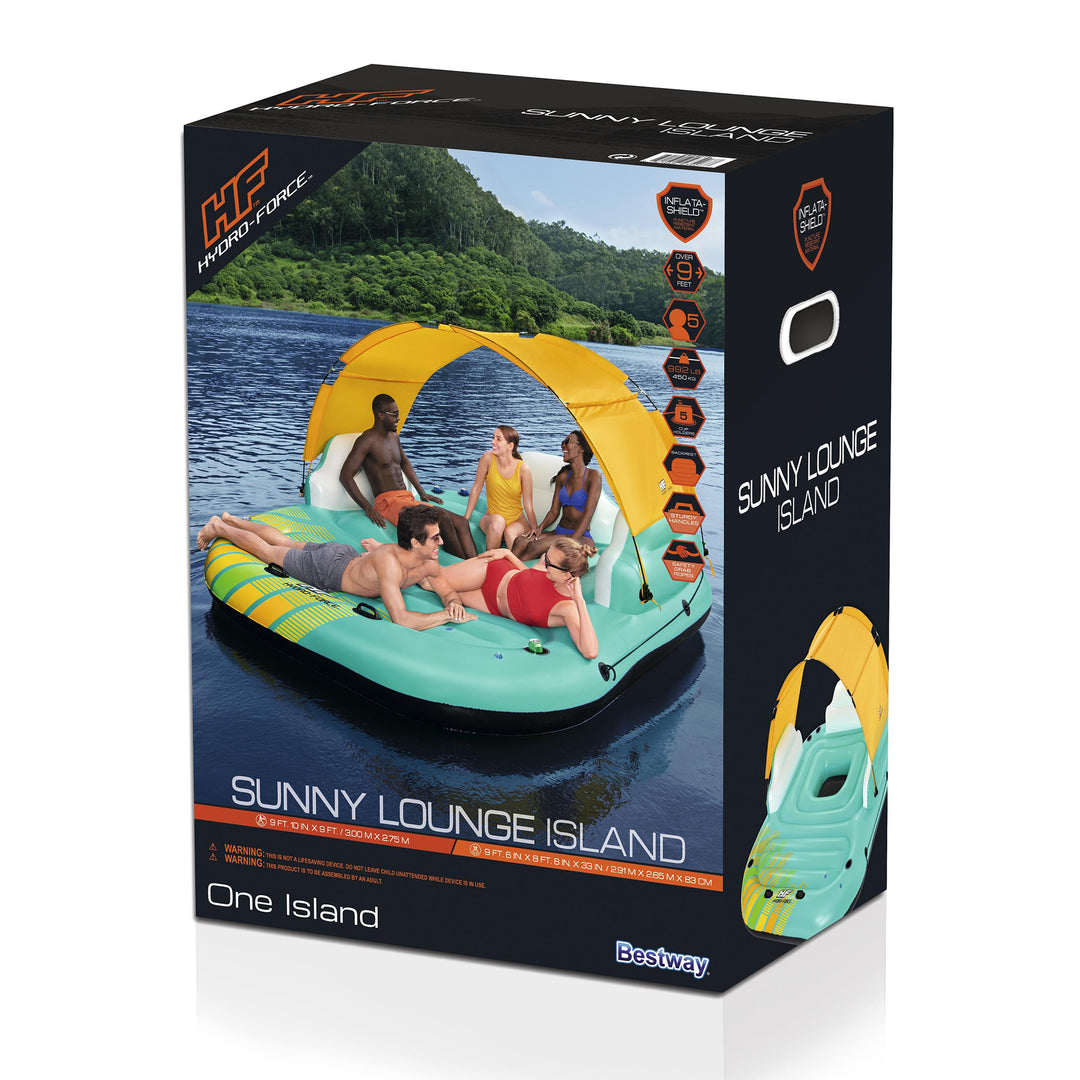 Hydro Force Sunny 5 Person Inflatable Floating Island Raft (Open Box) - VMInnovations