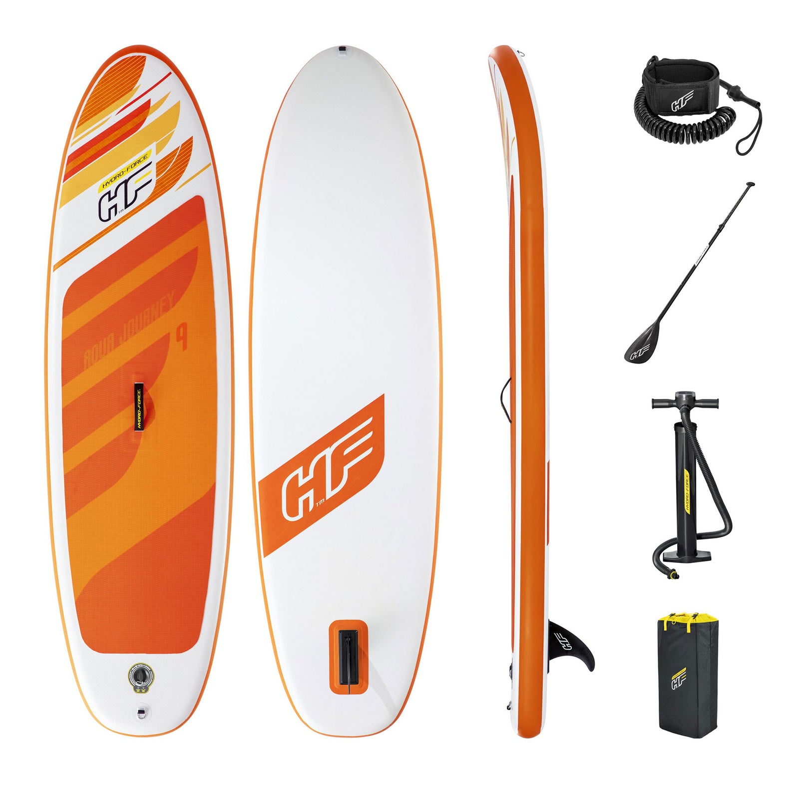 Bestway Hydro-Force Aqua Journey Inflatable 9' Stand Up Paddle Board Water Set - VMInnovations
