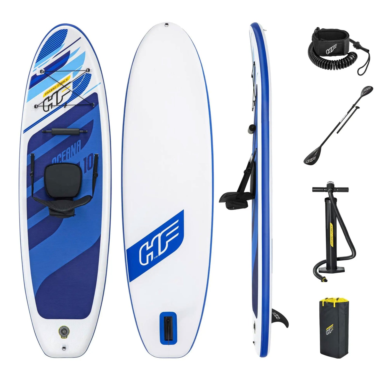 Bestway Hydro Force Inflatable 10 Foot SUP Stand Up Paddle Board Set (Open Box) - VMInnovations